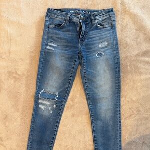 American Eagle Outfitters Women's Dark Blue Skinny Jeans